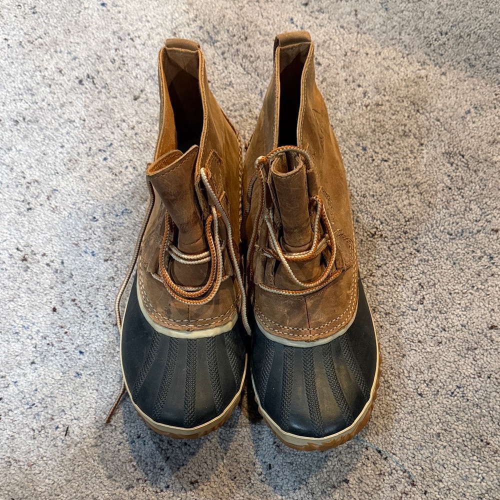 Women's Brown and Black Duck Boots